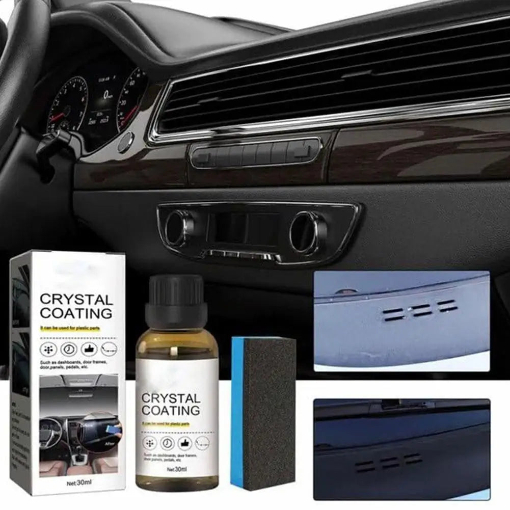 30ml Crystal Coating Refurbish Agent for Plastics Parts With Sponge Long Duration Universal Plastics Restorer Car Accessories