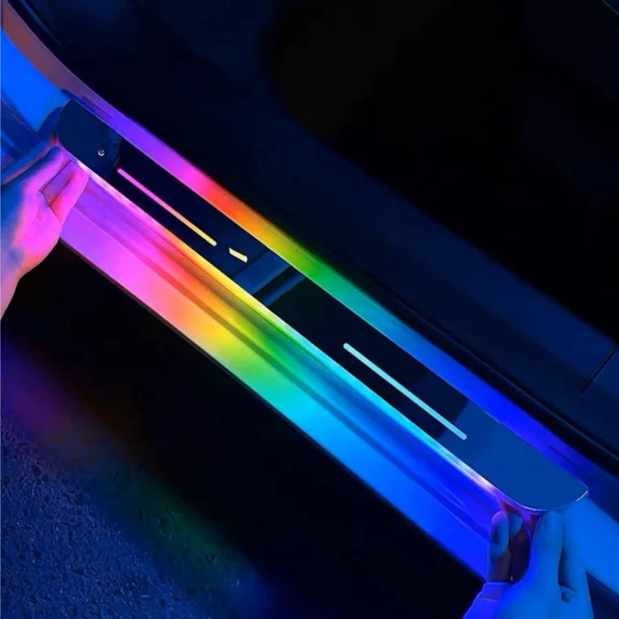 Wireless LED Car Door Sill Plate Lights with Auto Sensing