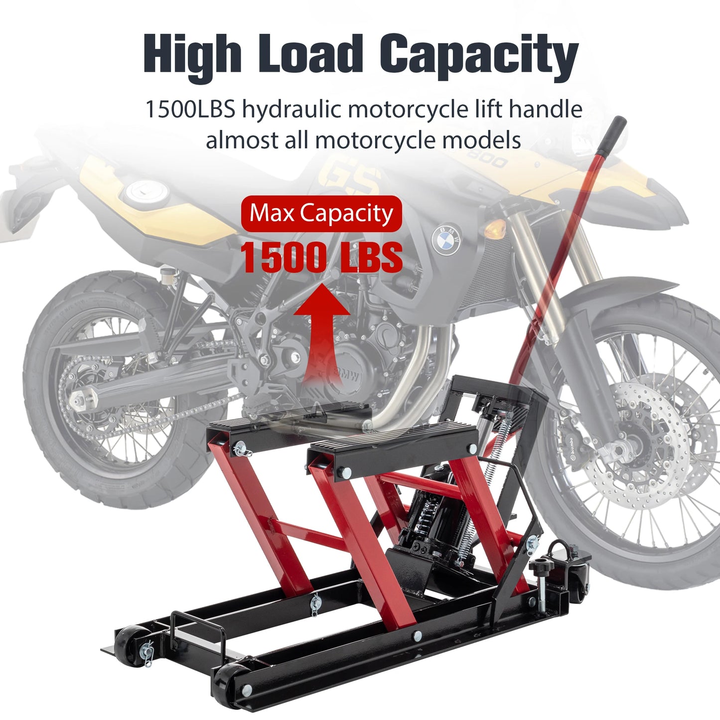 LZBEITEM Hydraulic Lift Jack 1500 LBS Motorcycle ATV Scissor Lift Table 4.5 to 15 Inches
