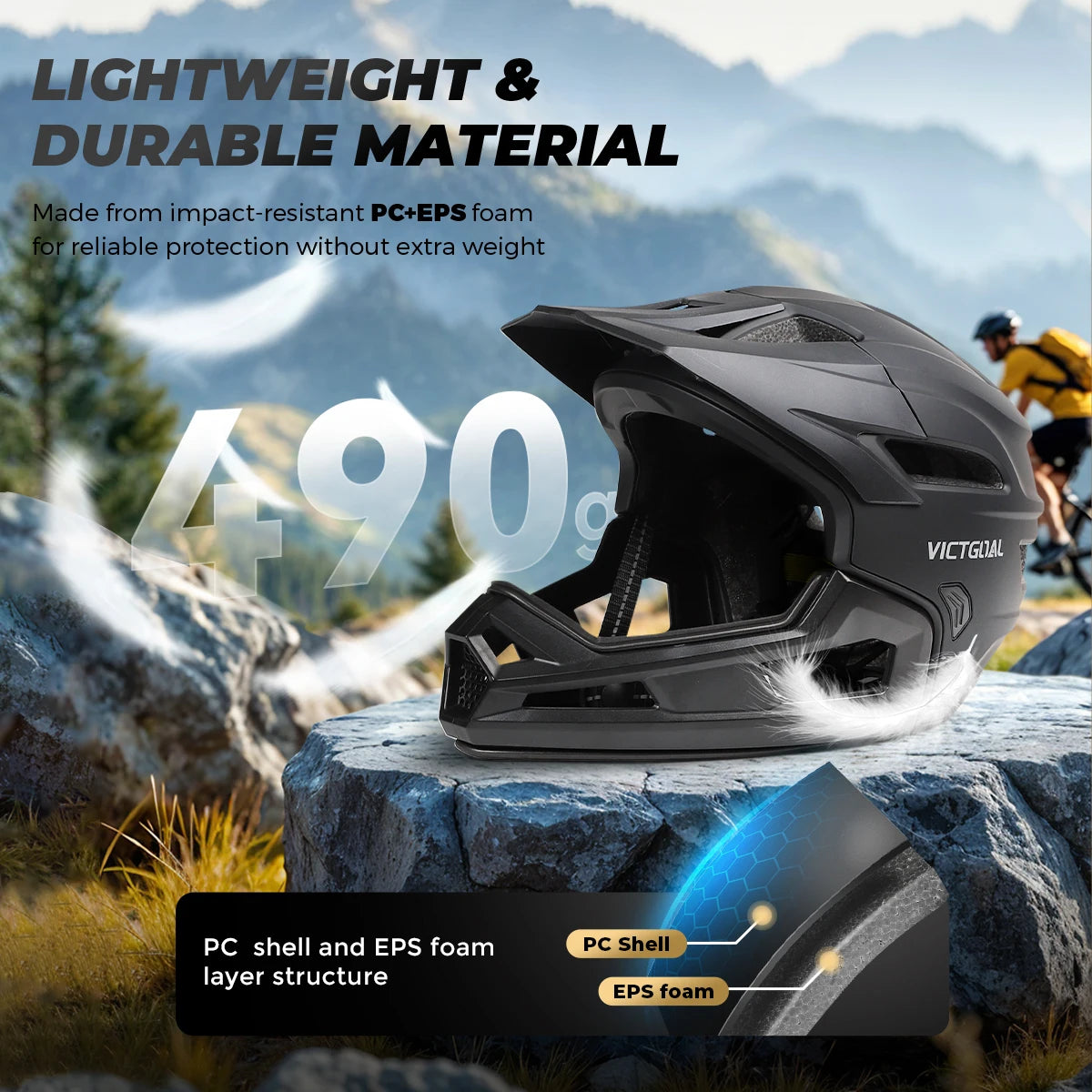 Victgoal Adult Full Face MTB Bicycle Helmet Off Road Safety