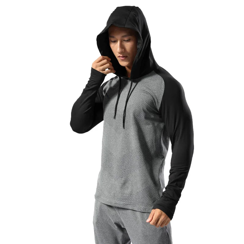 WIROFKERCN Men Long Sleeve Sports Hoodie Training Jacket