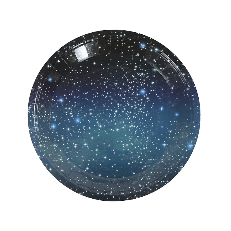 Galaxy Party Disposable Tableware Set for Outer Space Celebrations