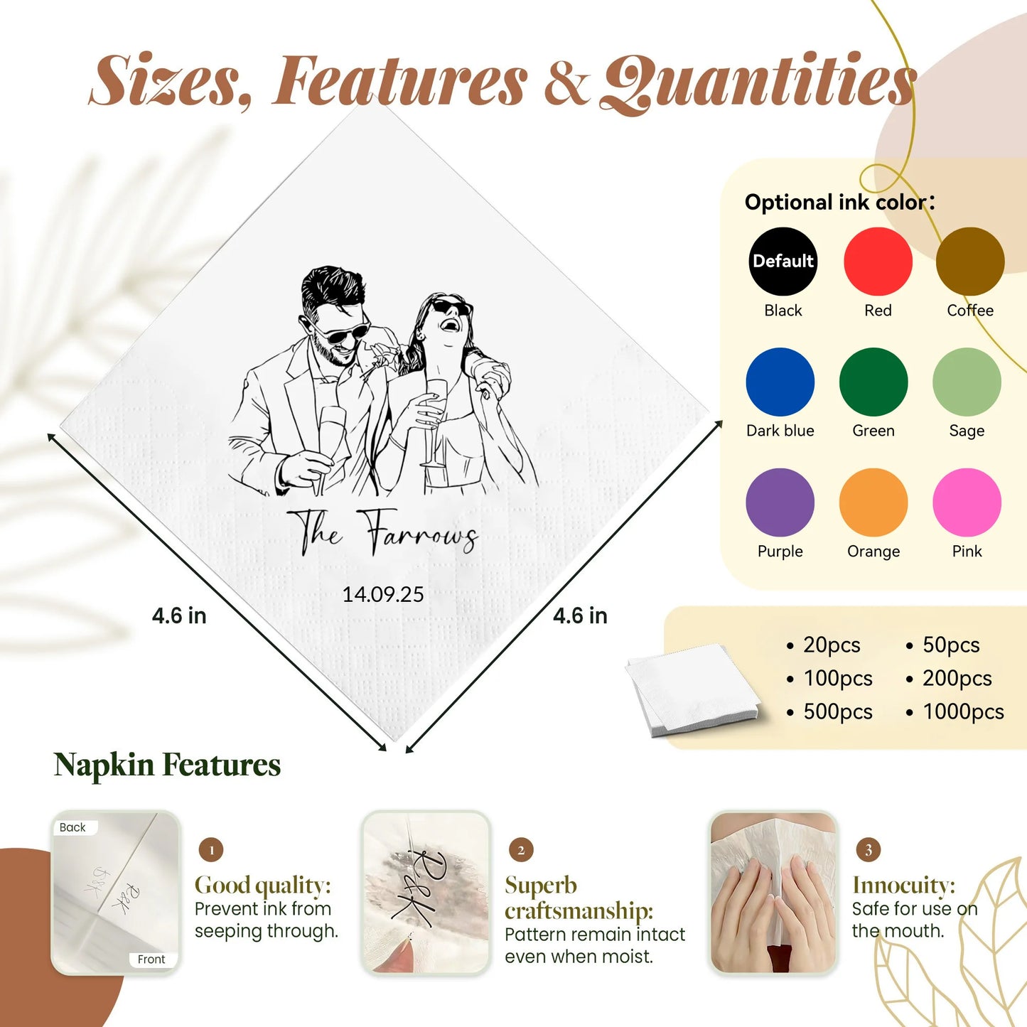 Personalized Wedding Napkins for Parties and Celebrations