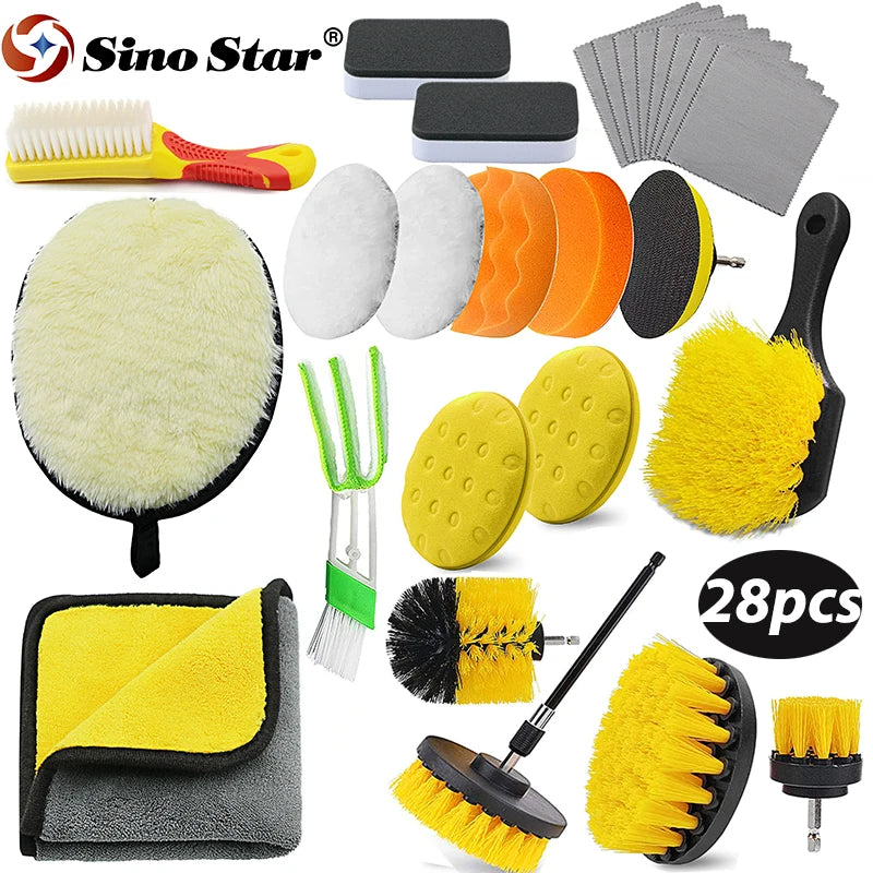 Car Detailing Brush Kit for Wheels and Interior Cleaning