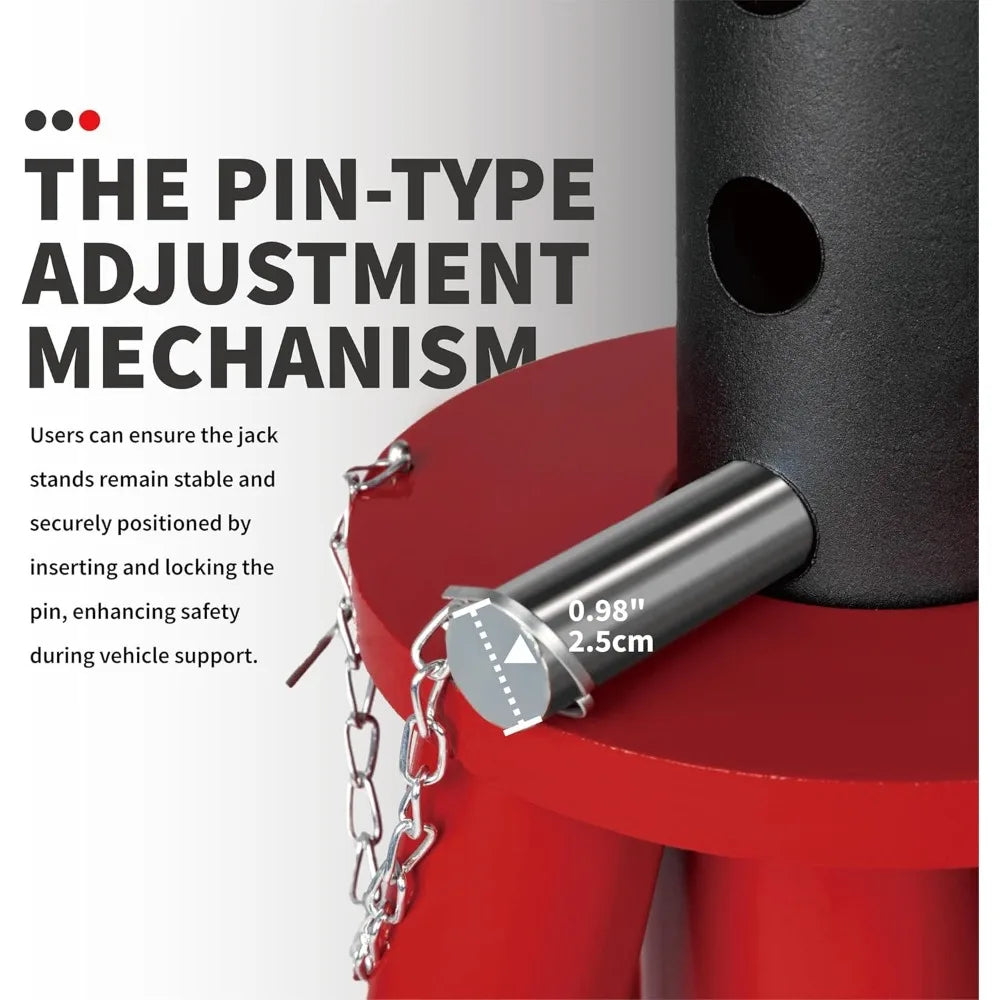 Heavy-Duty Pin Type Adjustable Jack Stands For Trucks And Equipment