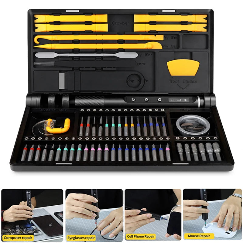 Wireless Rechargeable Screwdriver Set With LED Light Bits