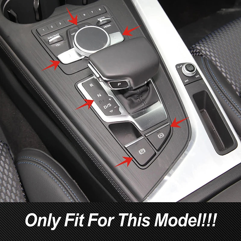 Aluminum Alloy Gear Shift Button Decals for Audi A4