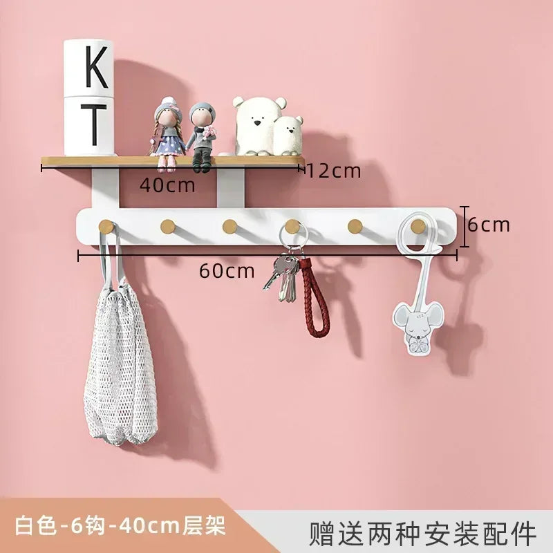 Oeny Multifunctional Coat Rack With Wall Hooks And Shelving