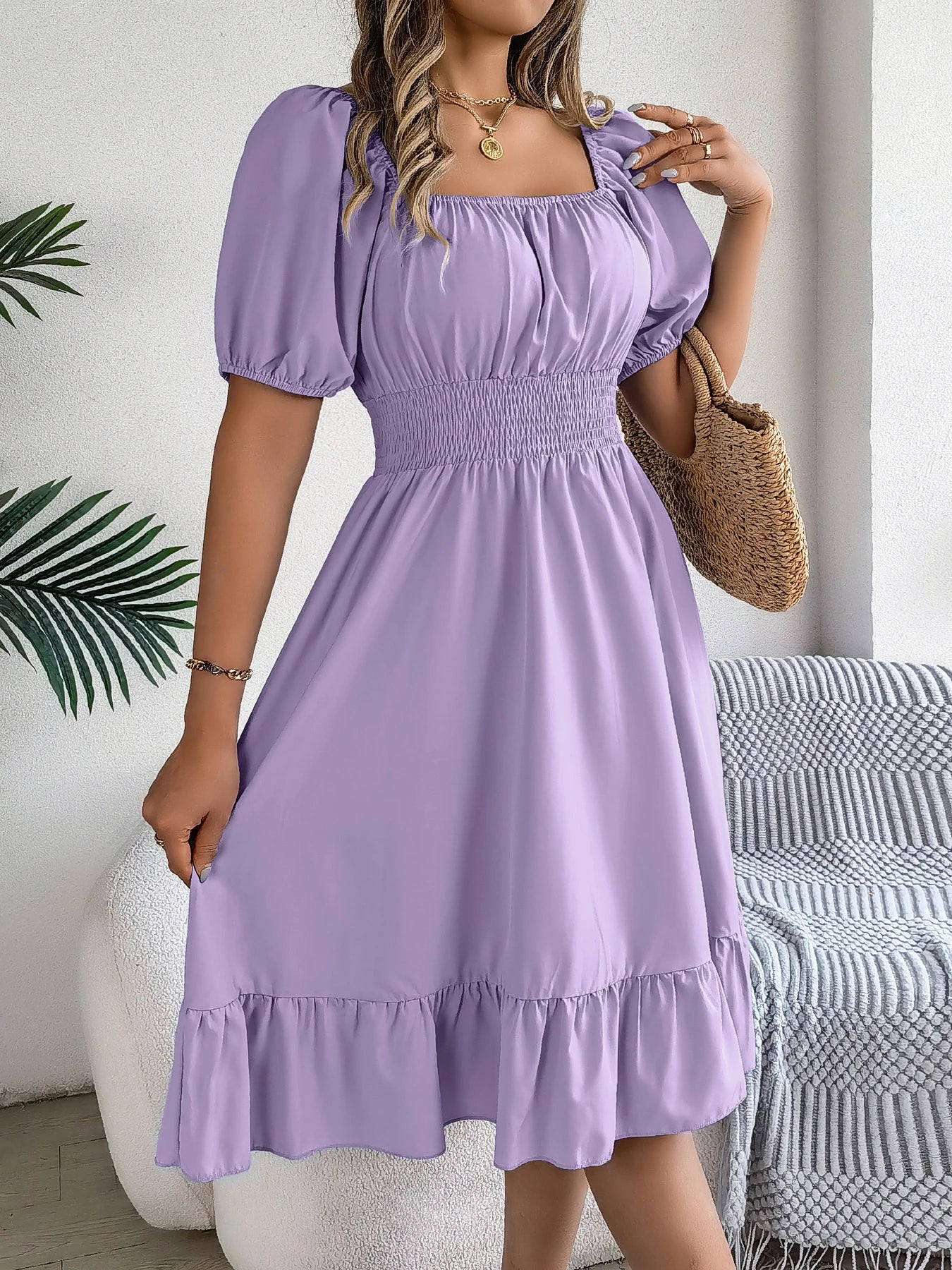 LUSMAYCN Elegant Spring And Summer High Waisted Dresses