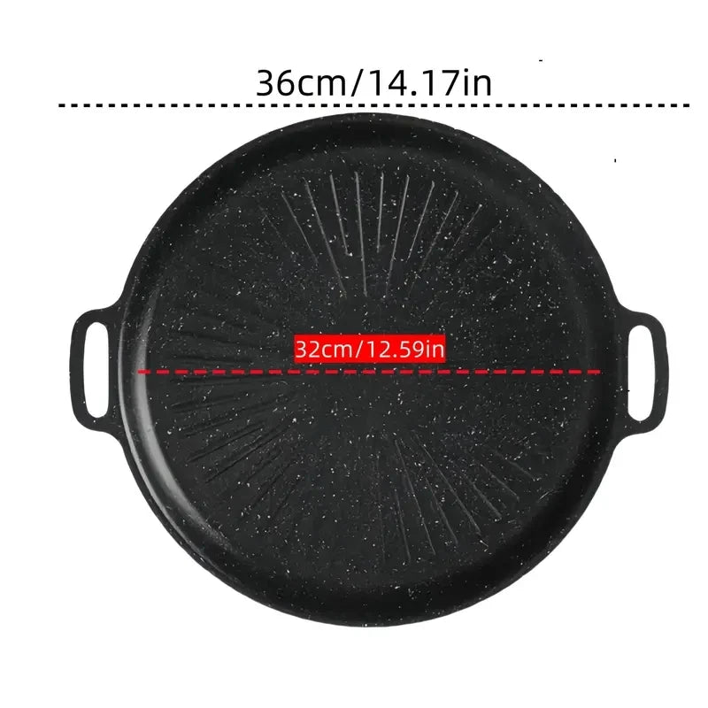 Korean Style Non-Stick Cast Iron BBQ Grill Pan