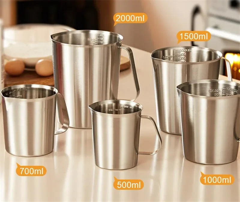 Stainless Steel Liquid Measuring Cups with Inner Scale Design