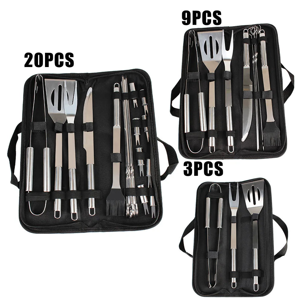 Stainless Steel Barbecue Utensil Set For Outdoor Cooking