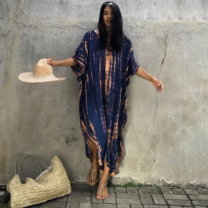Plus Size Women Beach Coverup Casual Kaftan Swimwear Dress