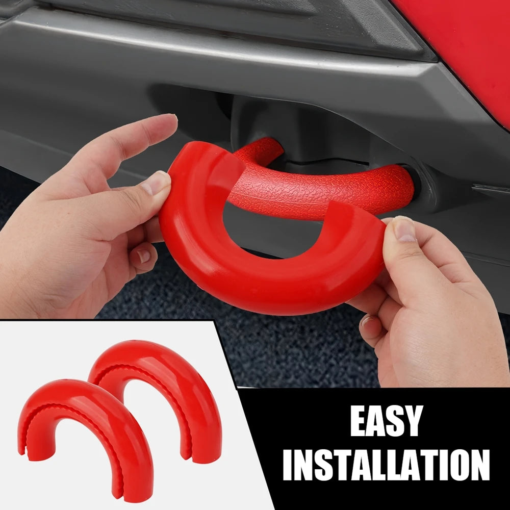 Red D-Ring Trailer Hook Covers for Ford F150 Accessories
