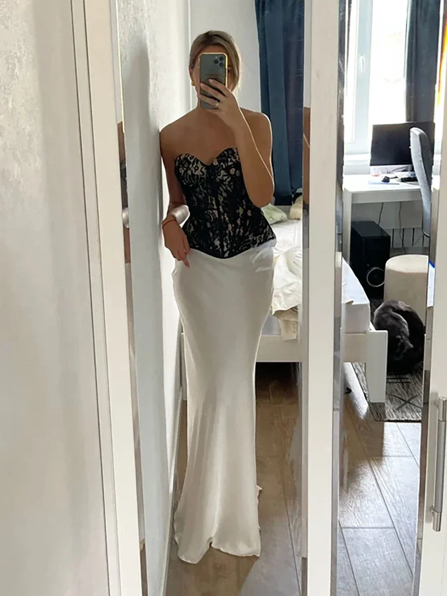 Elegant Women's Satin Maxi Skirt for Spring and Summer