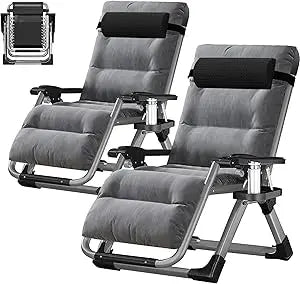 Zero Gravity Outdoor Lounge Chair Pair With Cushions