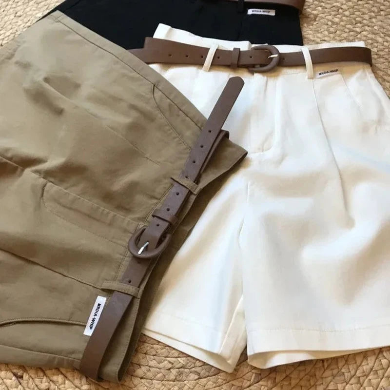CN Guangdong Wide Leg Cotton Blend Women Shorts Casual