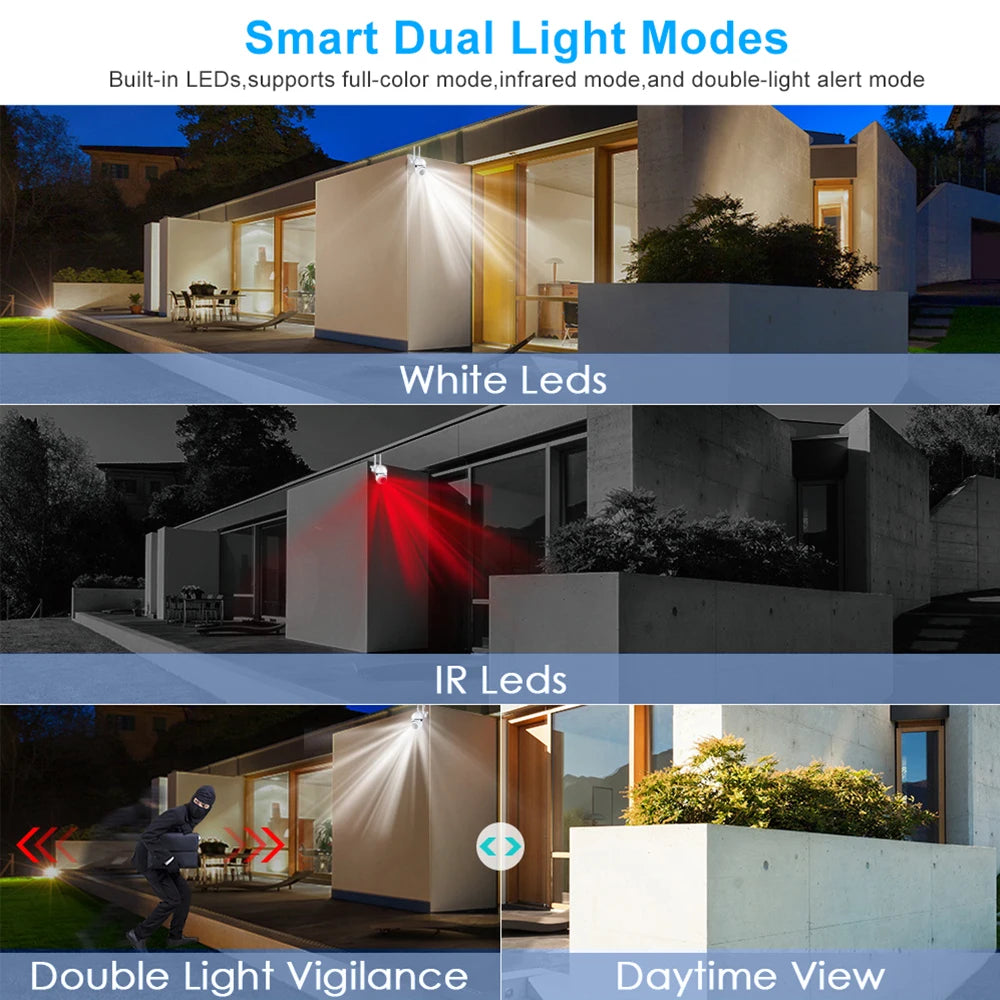 8MP Wireless Security Camera PTZ Wifi Outdoor with 4X Zoom AI Human Tracking Two Way Audio HD Night Vision