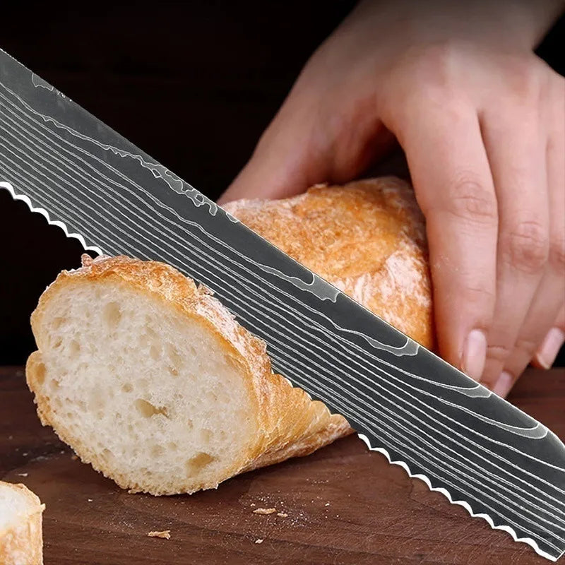 Damascus Style Chef Knife for Precision Slicing and Utility