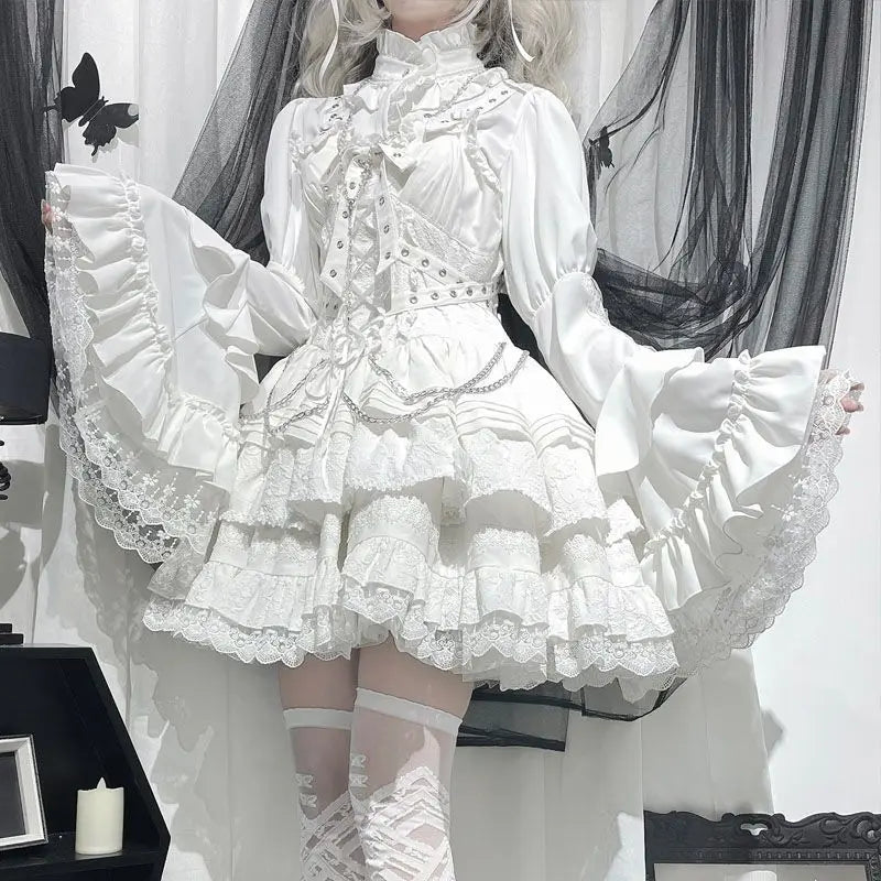 Benefit Mankind Gothic Lolita Lace Sleeve Blouse Ruffle