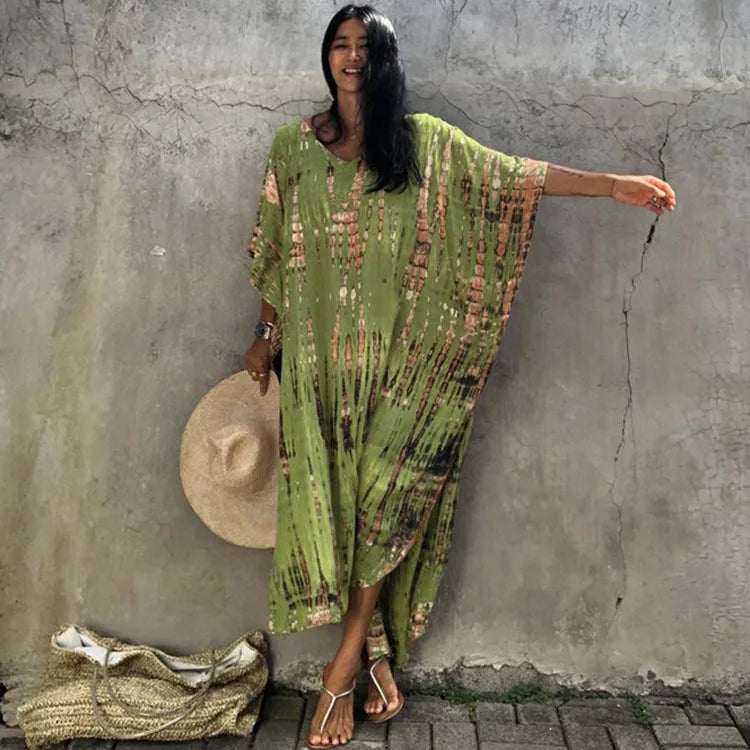 Plus Size Women Beach Coverup Casual Kaftan Swimwear Dress