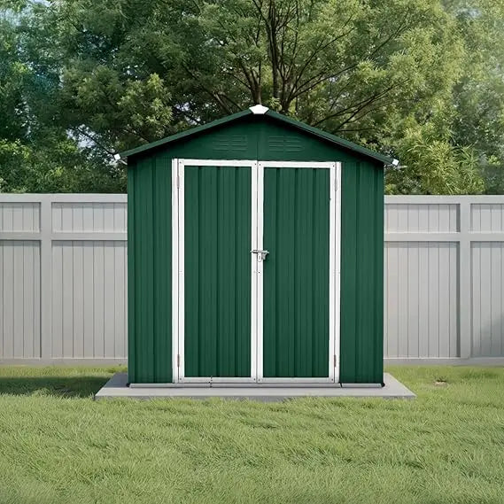 Outdoor Steel Storage Shed With Window And Sliding Doors