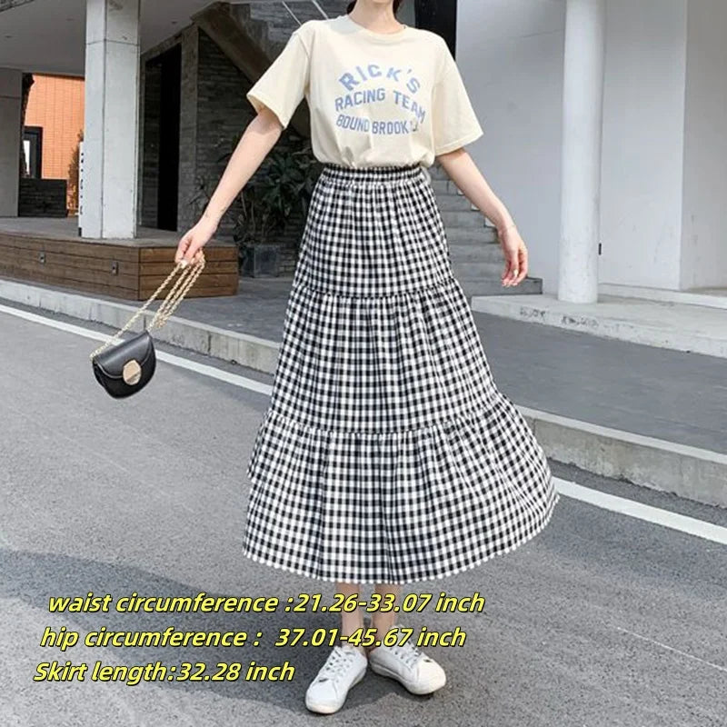 Chic Vintage A-Line Skirt for Women with Ruffle Detail