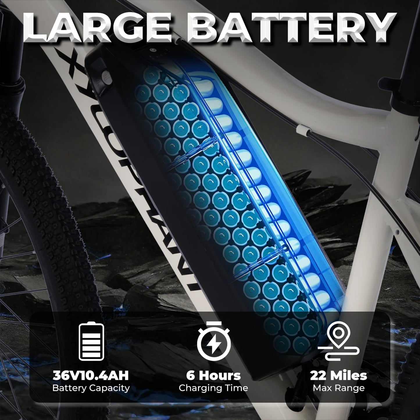 LELEKUAIF Mountain Electric Bike 350W Brushless Motor 360Wh
