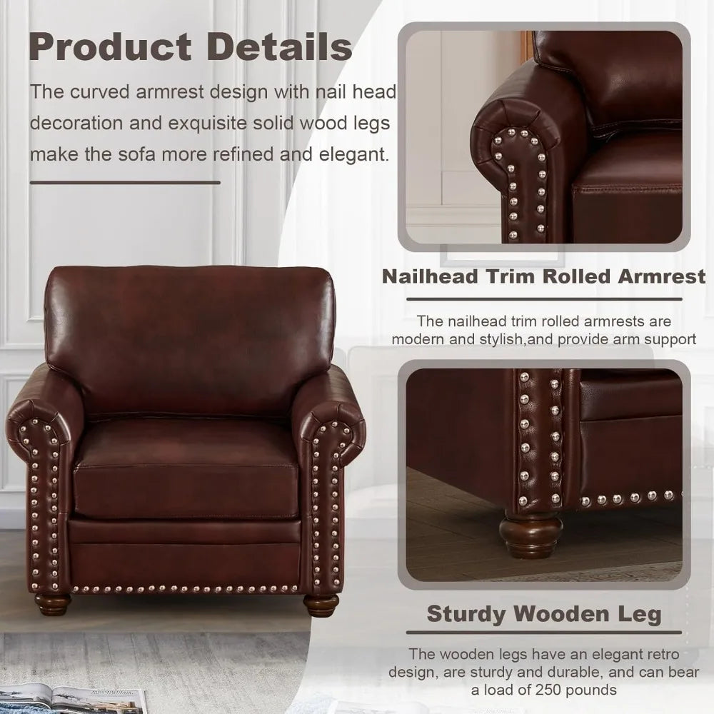 Faux Leather Mid Century Modern Accent Chair for Stylish Living