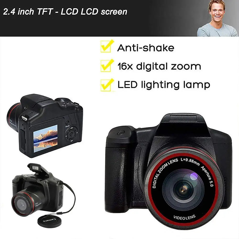 4K Digital Camcorder with 16X Zoom and Built-in Mic