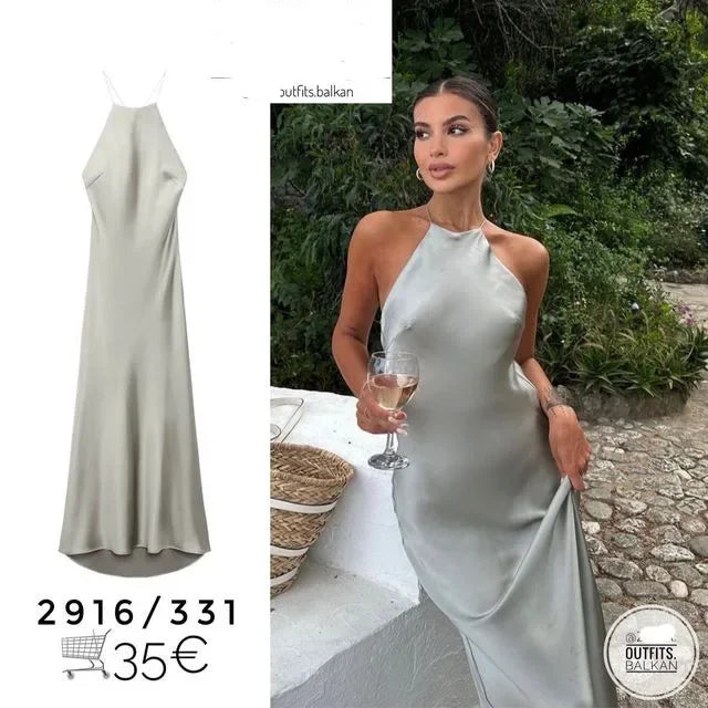 Satin Sleeveless Women's Dress for Effortless Summer Style