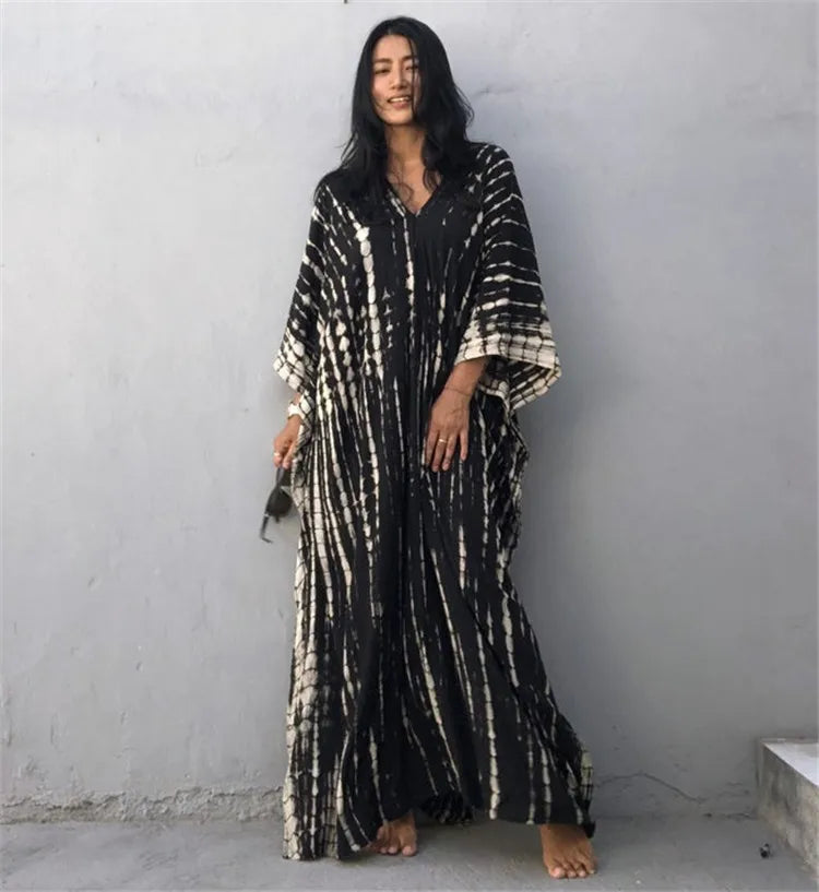 Plus Size Women Beach Coverup Casual Kaftan Swimwear Dress