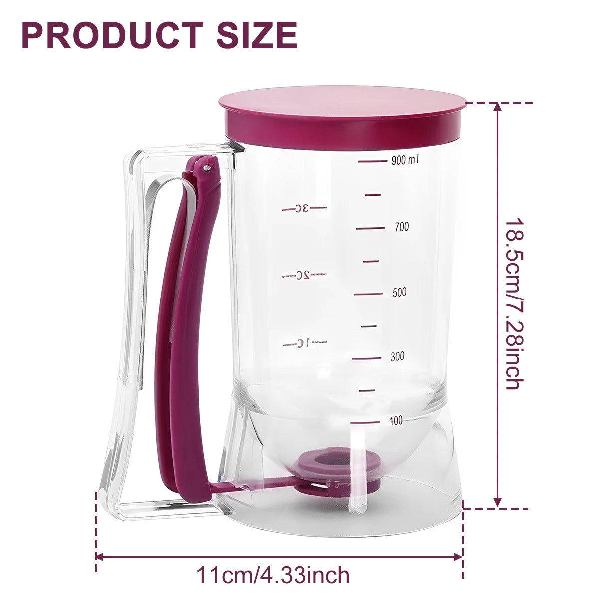 Batter Separator Dispenser with Measuring Label and Squeeze Handle