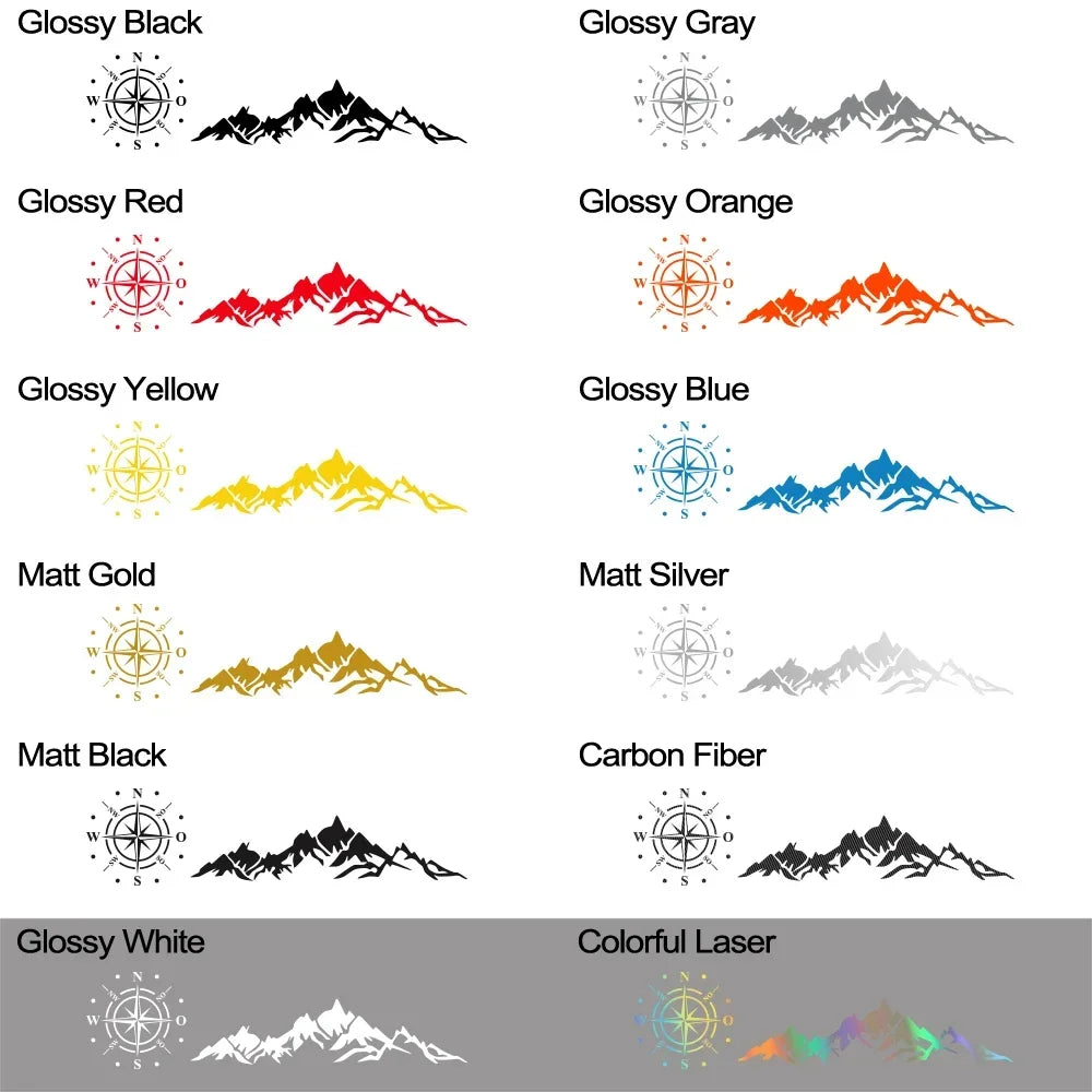 Car Sticker Graphics Mountain Compass Kit Decal for Jeep Rubicon Renegade Wrangler Kia Ford Vinyl Cover Auto Accessories