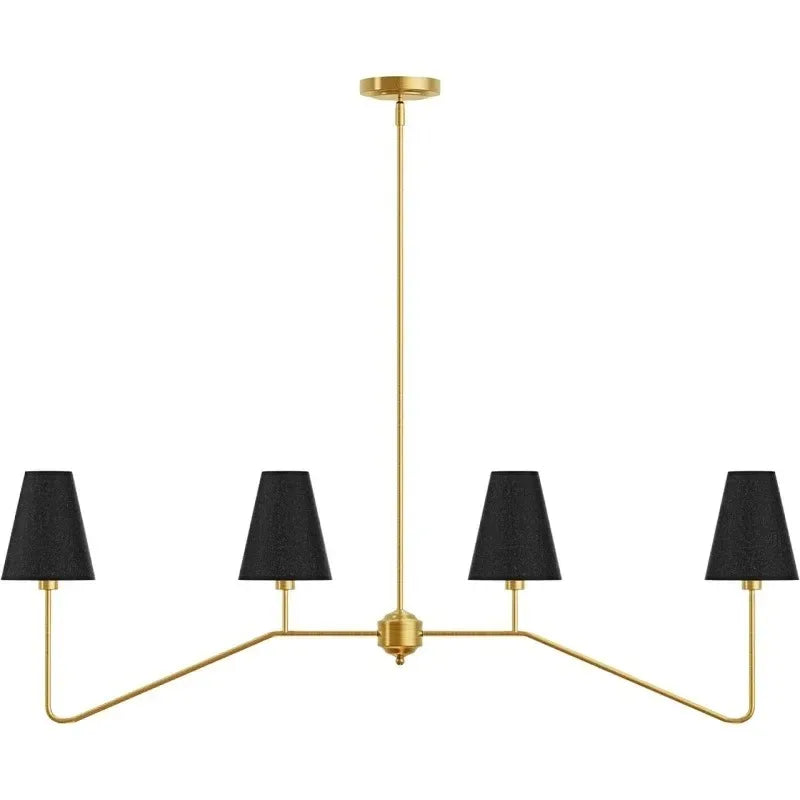 Collins Round Chandelier Fabric Branch Lamp Minimalist French Decorative Pendant Light for Hall Bedroom Study Rustic Hanging Light