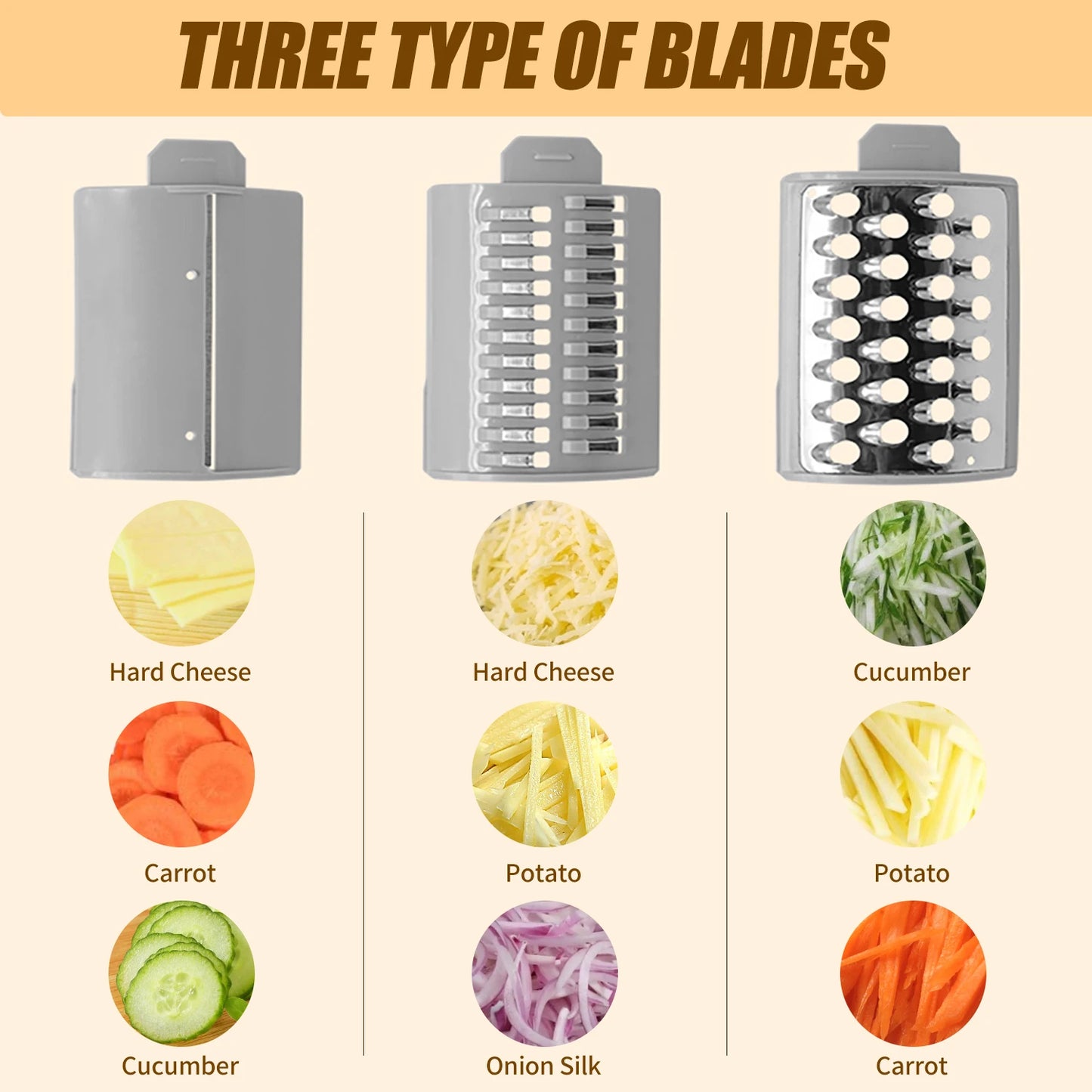 Electric Cheese Grater and Vegetable Slicer for Effortless Meal Prep