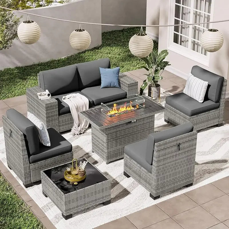Outdoor Sectional Patio Furniture Set with Waterproof Cover