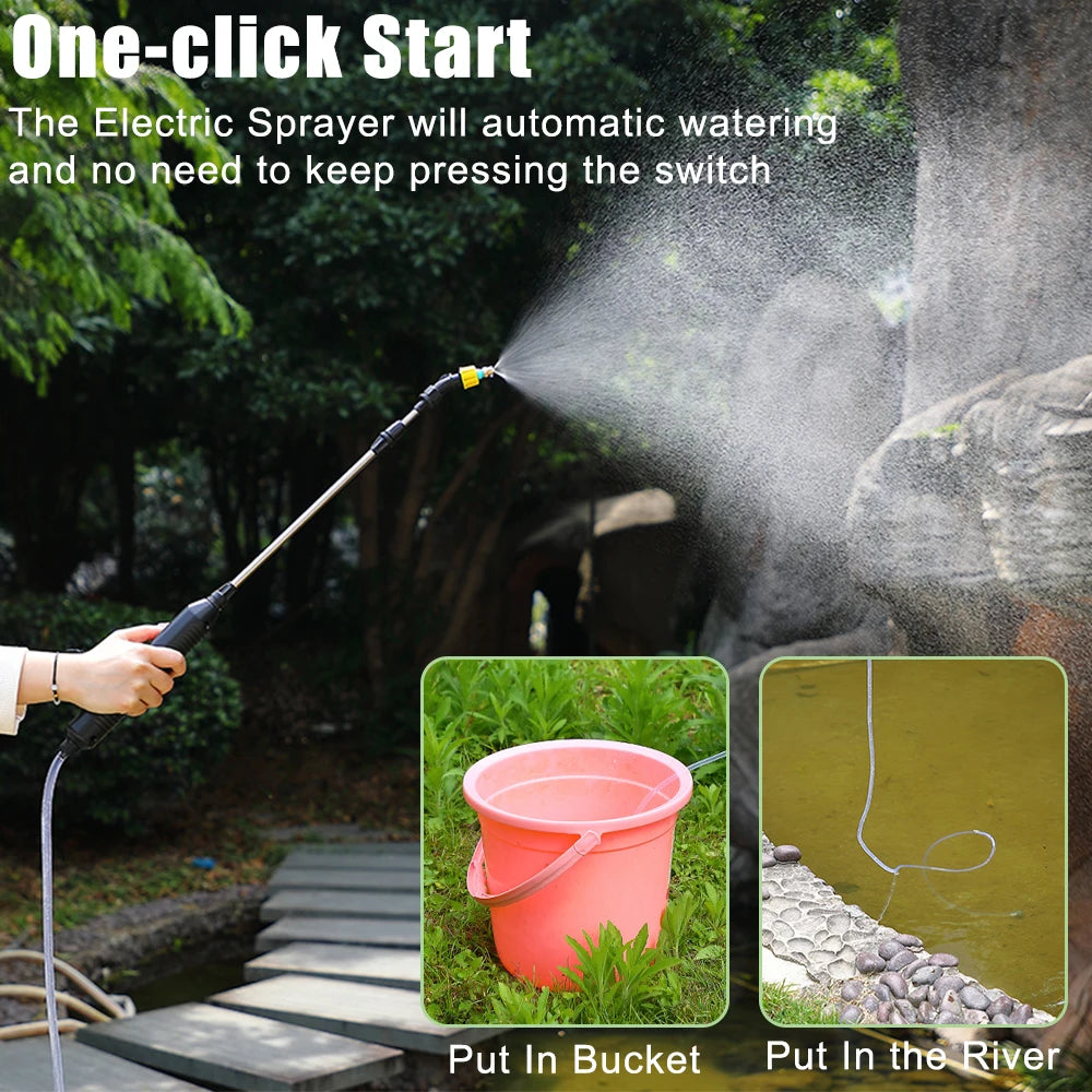 Electric Sprayer Automatic Spray Gun Garden Plant Mister USB Rechargeable Irrigation Tool 5L Bucket Optional