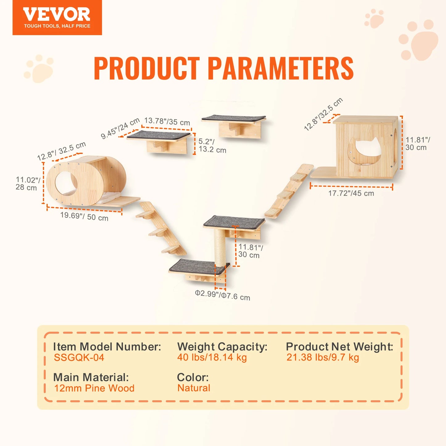 Wall Mounted Cat Shelves With Jumping Boards And Hammocks