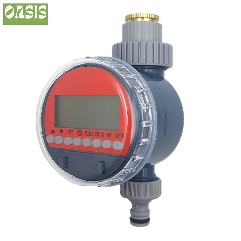 Oasis Ball Valve Irrigation Timer Automatic LCD Watering Electronic Water Tank Controller for Home Garden Greenhouse