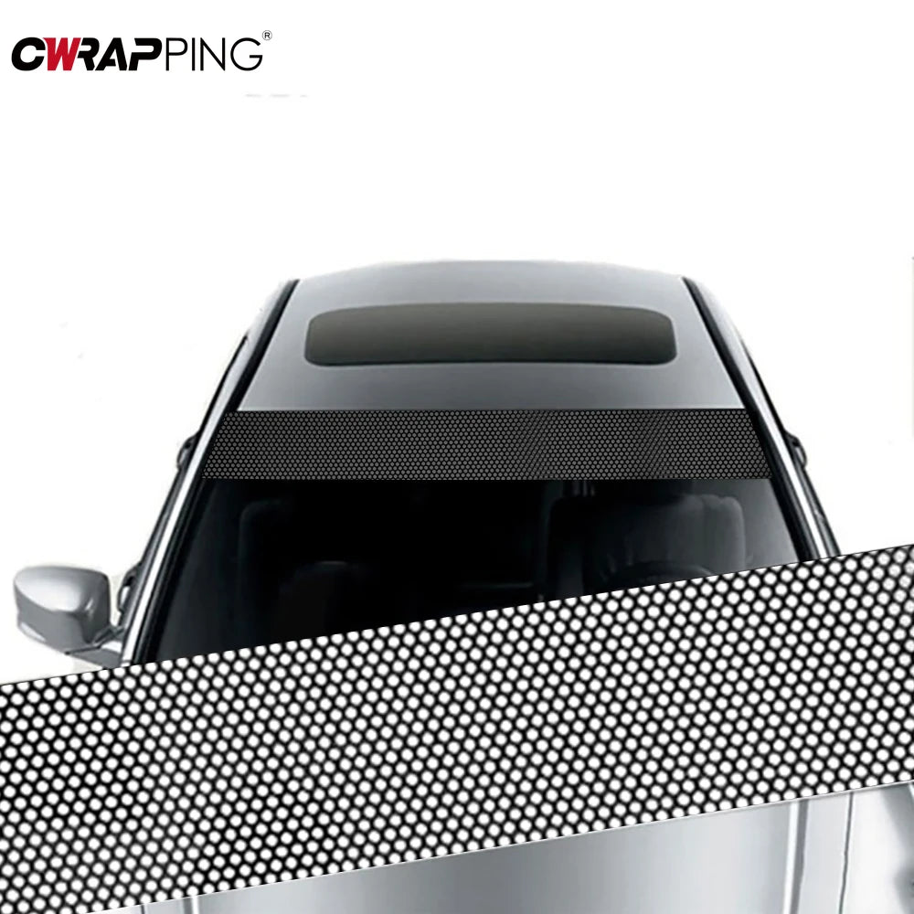 Car Sunshade Stickers Fly Eye One Way Vision Mesh Film Auto Front Windshield 3D Design Vinyl Film Decals
