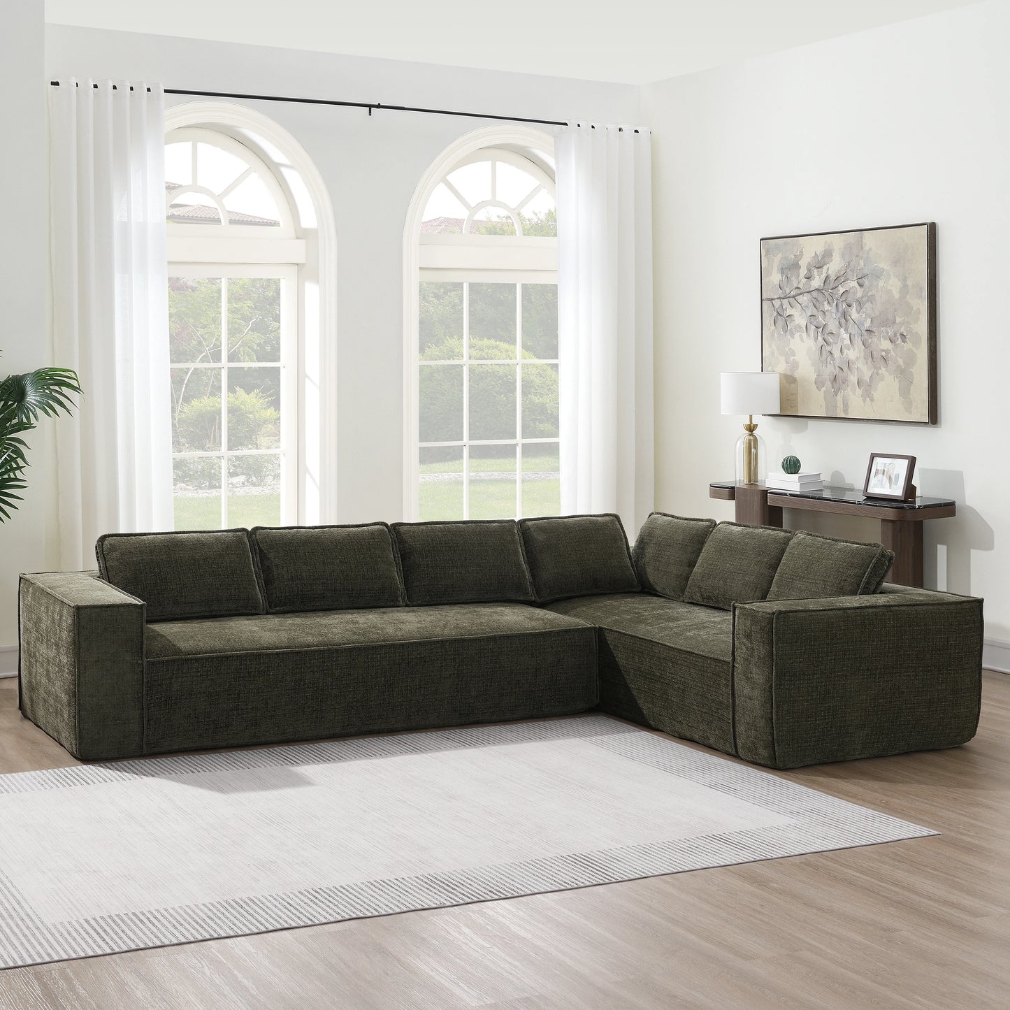 WavesloopCN Minimalist Modular Sectional Sofa Chenille