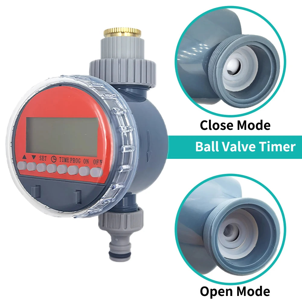 Oasis Ball Valve Irrigation Timer Automatic LCD Watering Electronic Water Tank Controller for Home Garden Greenhouse