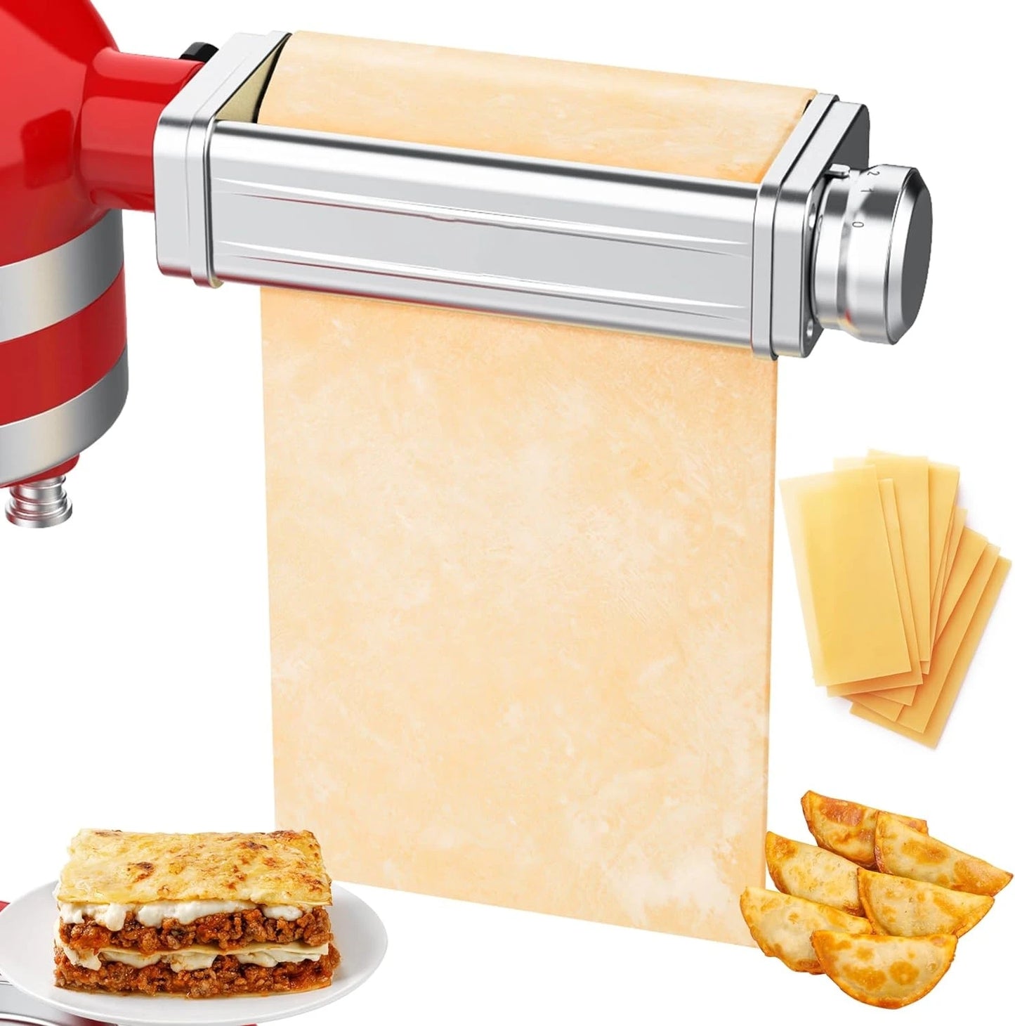 Pasta Attachment for KitchenAid Mixer with Sheet Roller and Cutter