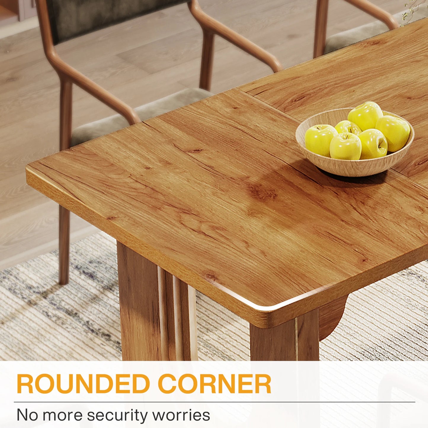 Tribesigns Modern Dining Table With Wood Pedestal Base