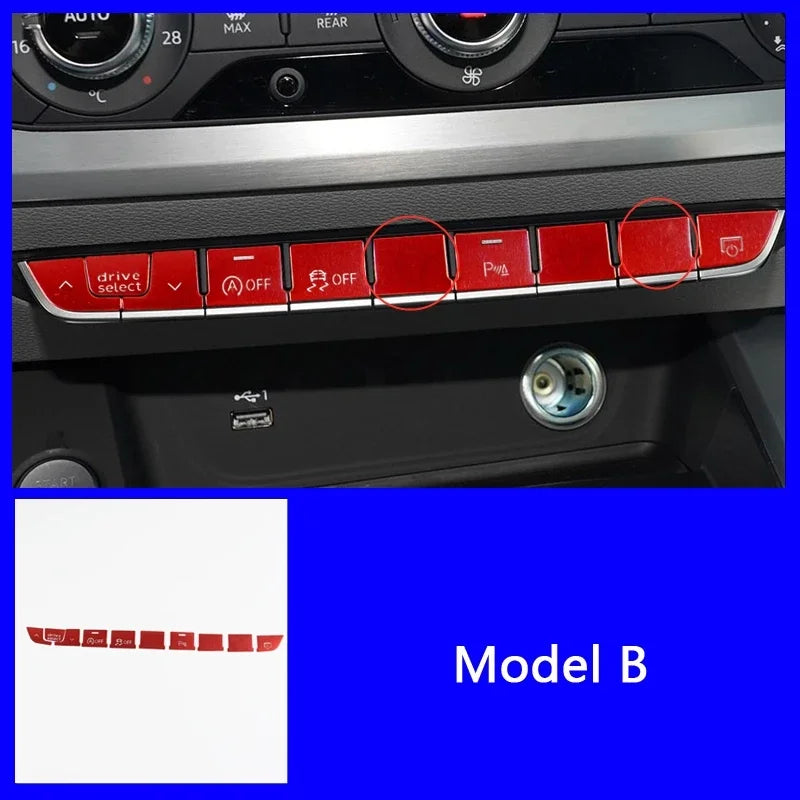 Audi A4 Q5 Console Multimedia Button Covers Decoration Stickers