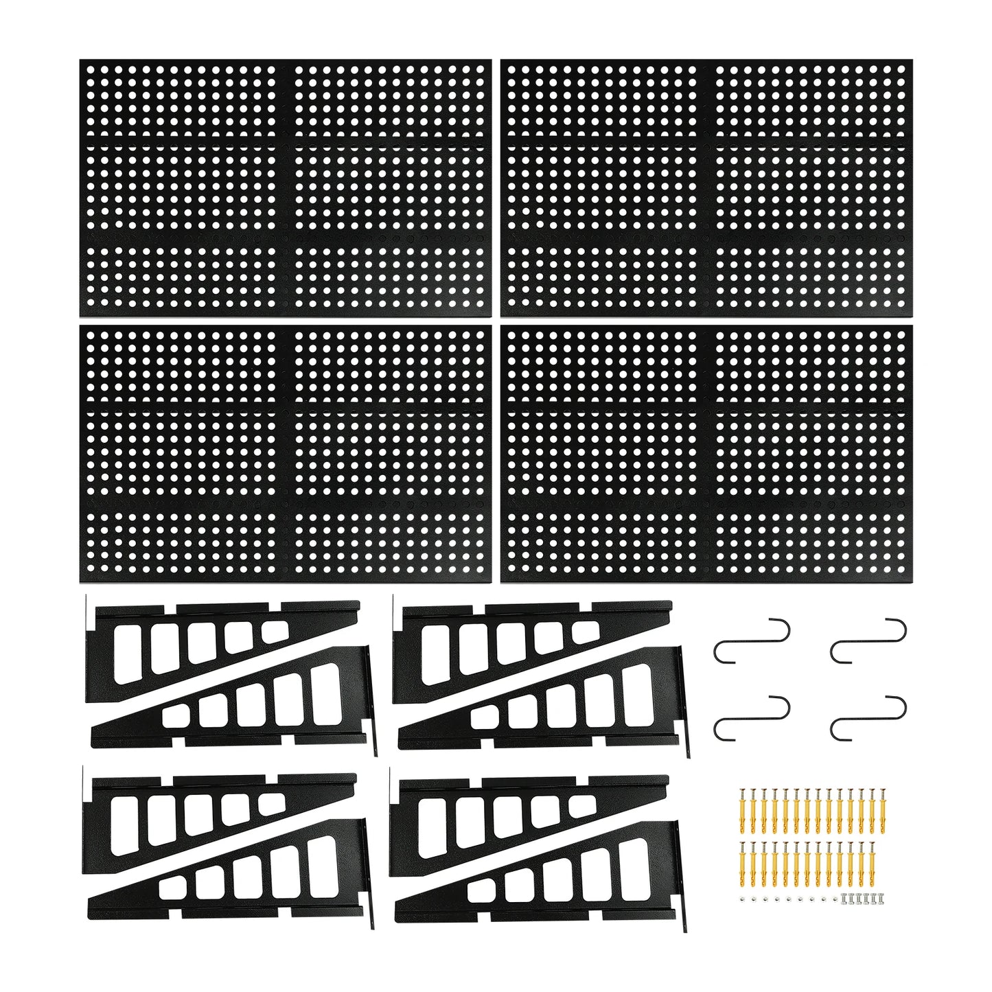 Garage Wall Shelf Storage Rack with Hooks for Organization