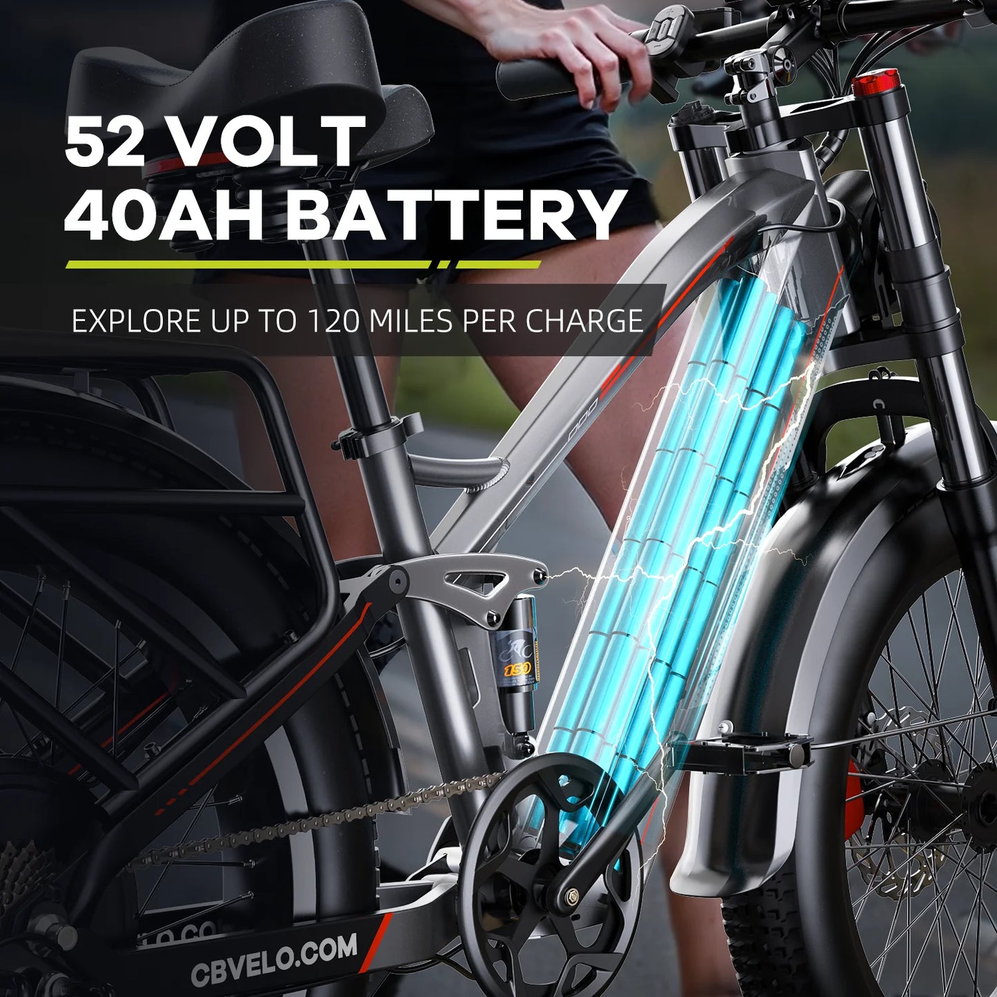 Max Speed 3000W Fat Tire Ebike 52V Long Range Off Road