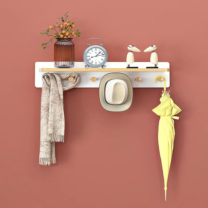 Oeny Multifunctional Coat Rack With Wall Hooks And Shelving