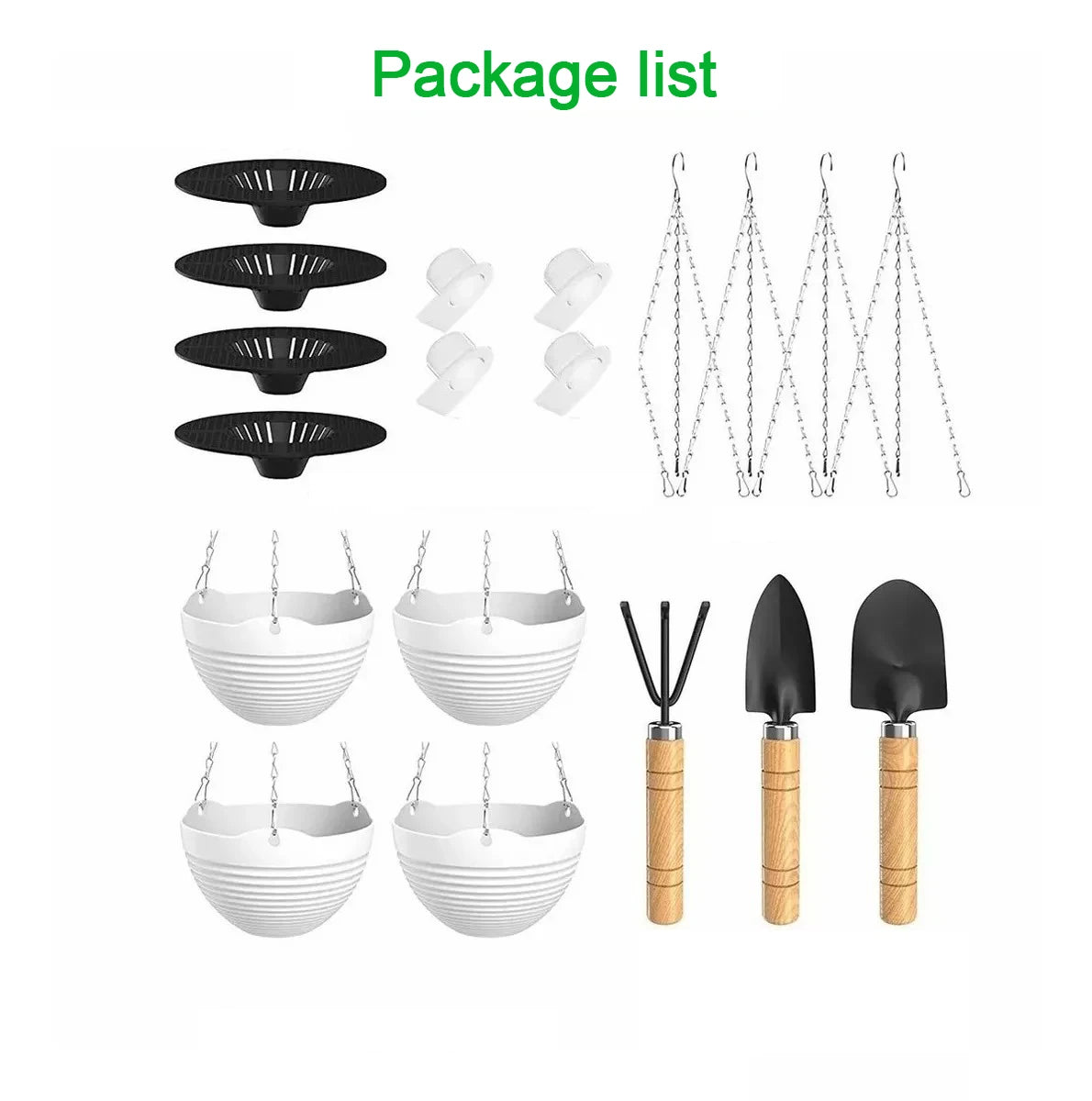 Choice 4 Pack Hanging Planters Indoor Outdoor Drain Holes